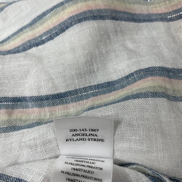 Rails NWT Angelina Smocked Waist Mini Dress Linen Blend Ryland Stripe Size XXS - Picture 8 of 13